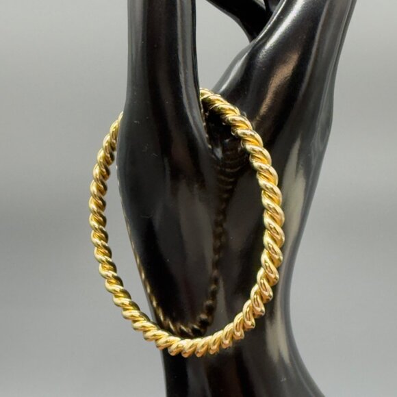 Vintage Henkel Grosse Germany 1970 Signed Gold Tone Twist Bangle Bracelet - Picture 1 of 9